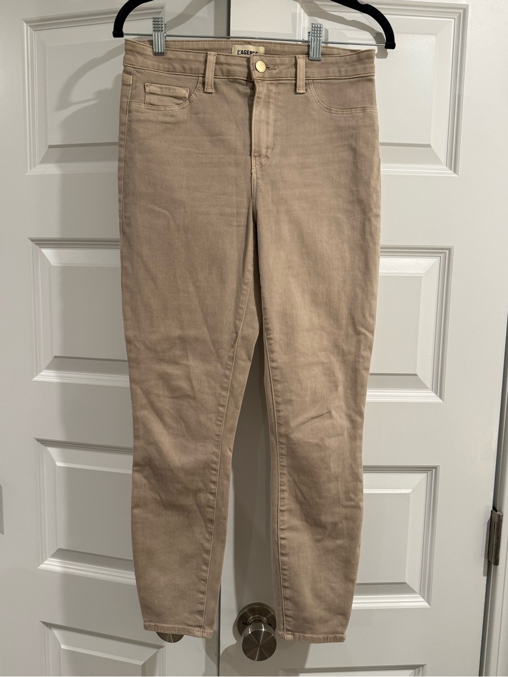 L’AGENCE Biscoff Margot Cropped Skinny Jeans Size 28 High Rise Premium Denim - Picture 3 of 6